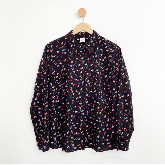 Cabi Black Colorful Artsy Print Button Down - Picture 2 of 8